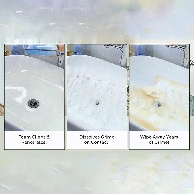 Stubborn Stains Cleaner - No-Scrub Foam for Tough Stains, Powerful & Safe on Multiple Surfaces Including Tile & Glass (3)