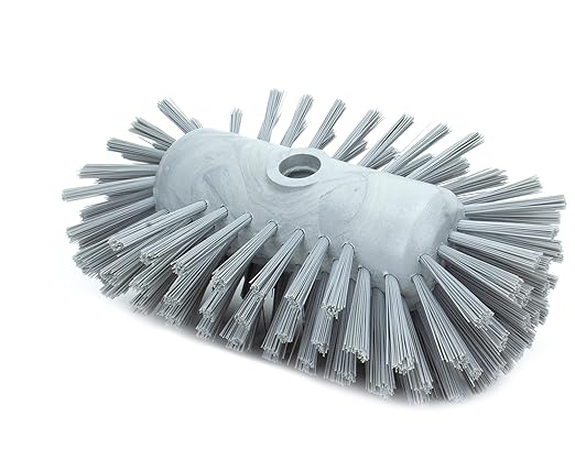 SPARTA Tank and Kettle Scrub Brush Heavy-Duty Tile Brush, Color-Coded and Handle Compatible (Sold Separately) for Optimal Access In Spacious Containers, Plastic, 5.5 X 9.5 Inches, Gray, (Pack of 2)