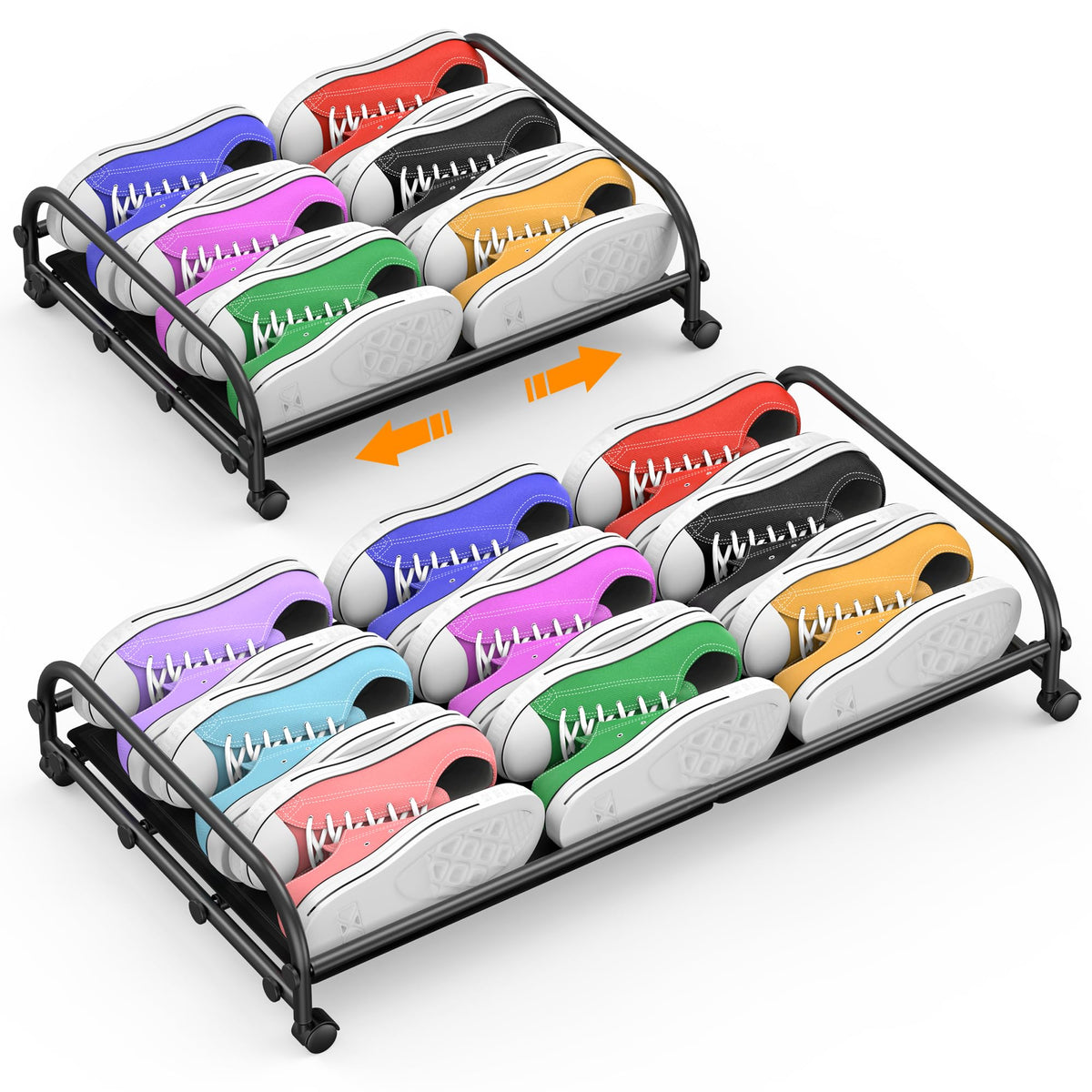 Expandable Under Bed Storage Container with wheels,Metal - Image 1