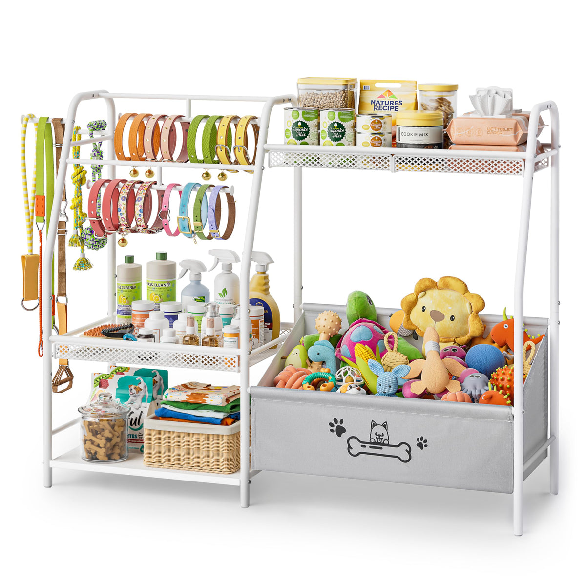 Large Dog Toy Basket with Dog Storage Organizer, Trapezoid - Image 1