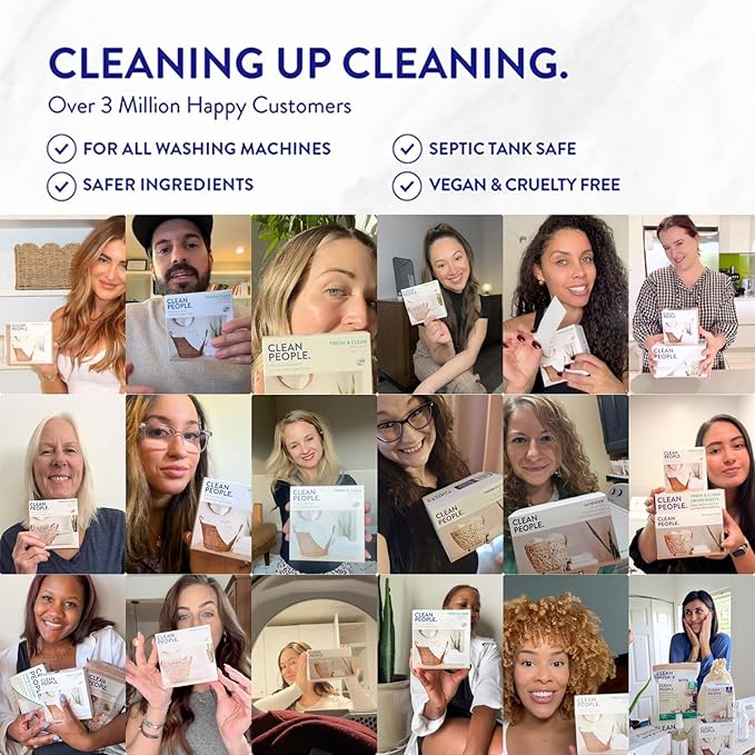 The Clean People Fragrance Free Laundry Detergent Pods - Hypoallergenic Laundry Pods - Ultra Concentrated, Recyclable Packaging, Stain Fighting - Fragrance Free, 96 Pack