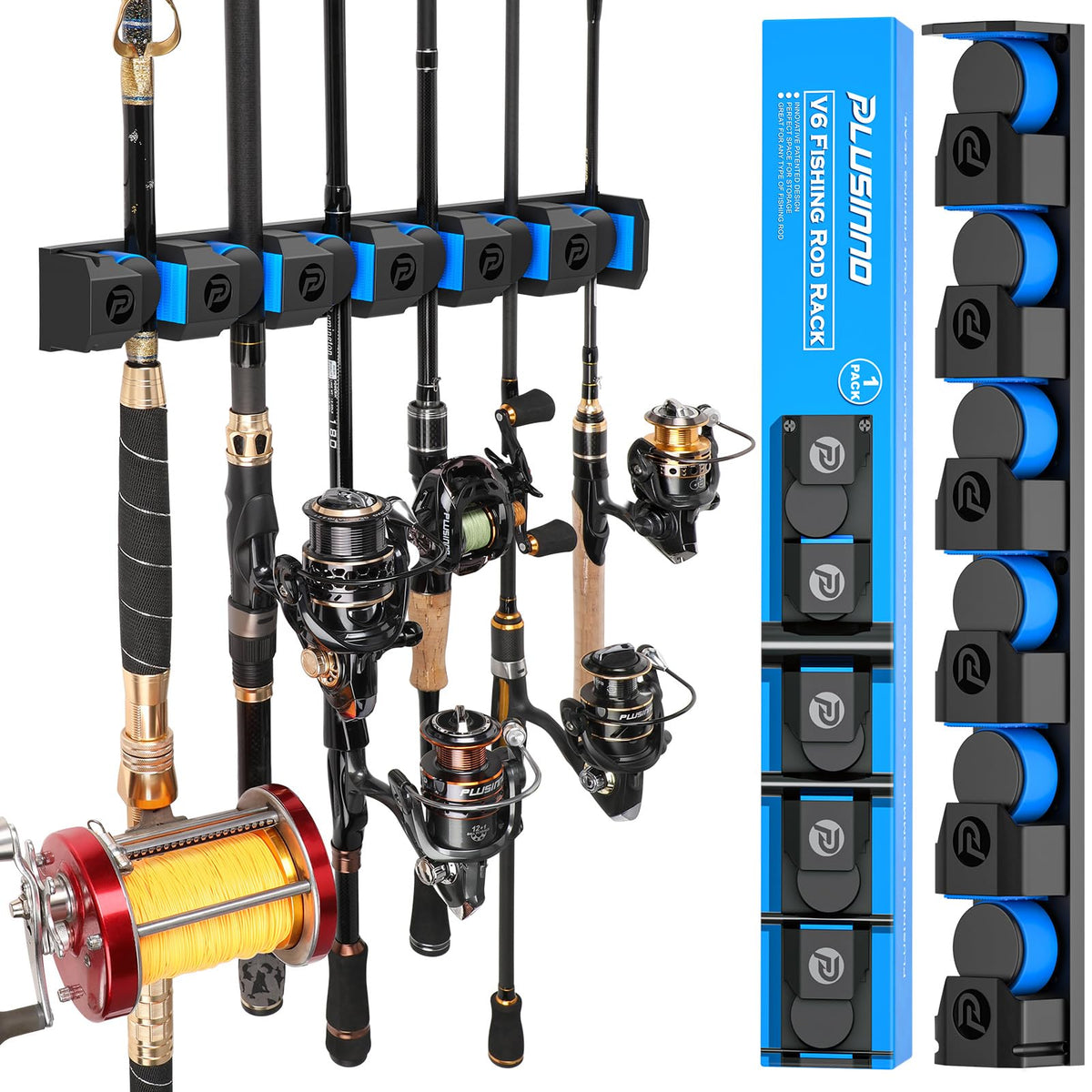 PLUSINNO V6 Vertical Fishing Rod Holder, Pole Holders for Heavy - Image 1