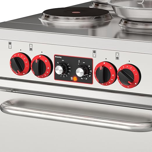 KoolMore KM-CR24-E 24 in. Commercial Range with 4 Burners and 1 Standard Electric Oven in Stainless Steel-208V 3-Phase, CSA Listed