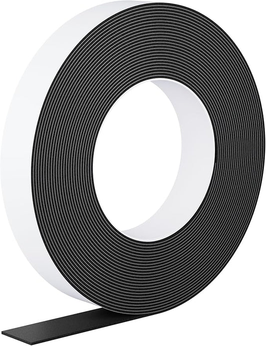 Foam Weather Stripping Door Seal,1 Inch W x 1/17 Inch T x 33 Feet Window Sealing Tape，Single-Sided Self-Adhesive Insulation Sealing Strip,Black