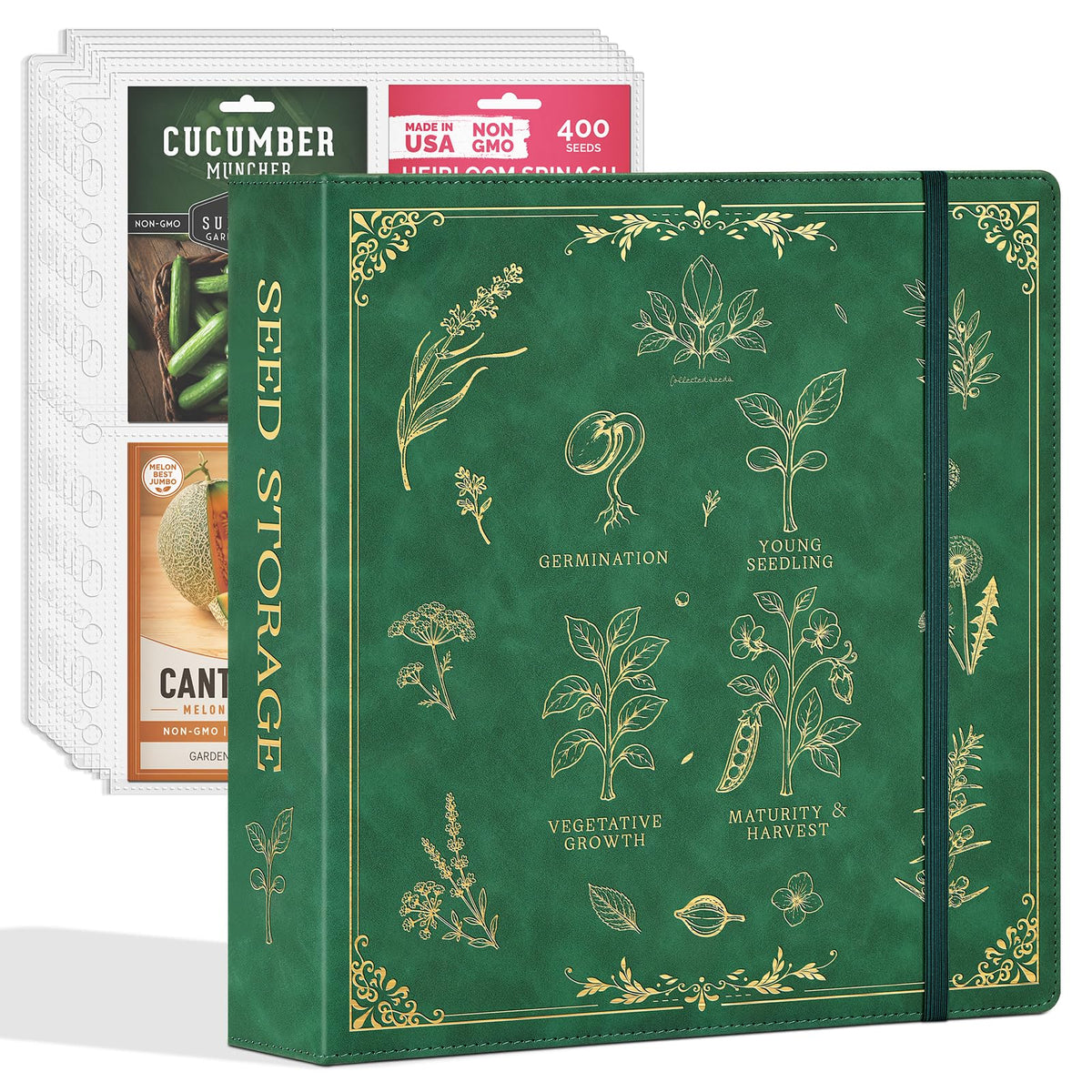 Seed Storage Organizer Binder, 2-Inch D-Ring with 180 - Image 1