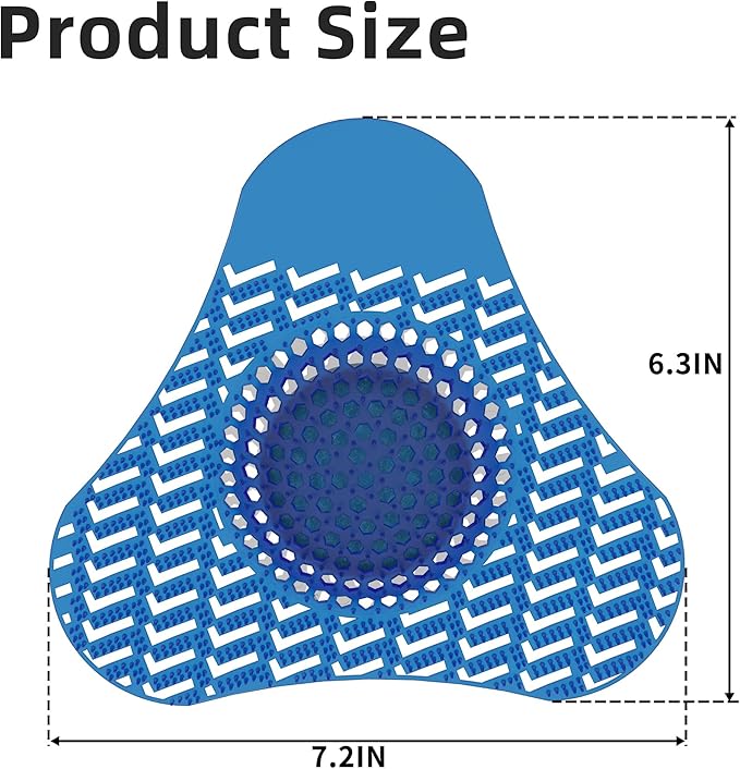 Urinal Screen Deodorizer, Urinal Cakes with 3D Anti-Splash Long Bristles, Male Urinal Mats Pads with Odor Protection for Men Toilets Bathroom (8 Packs)