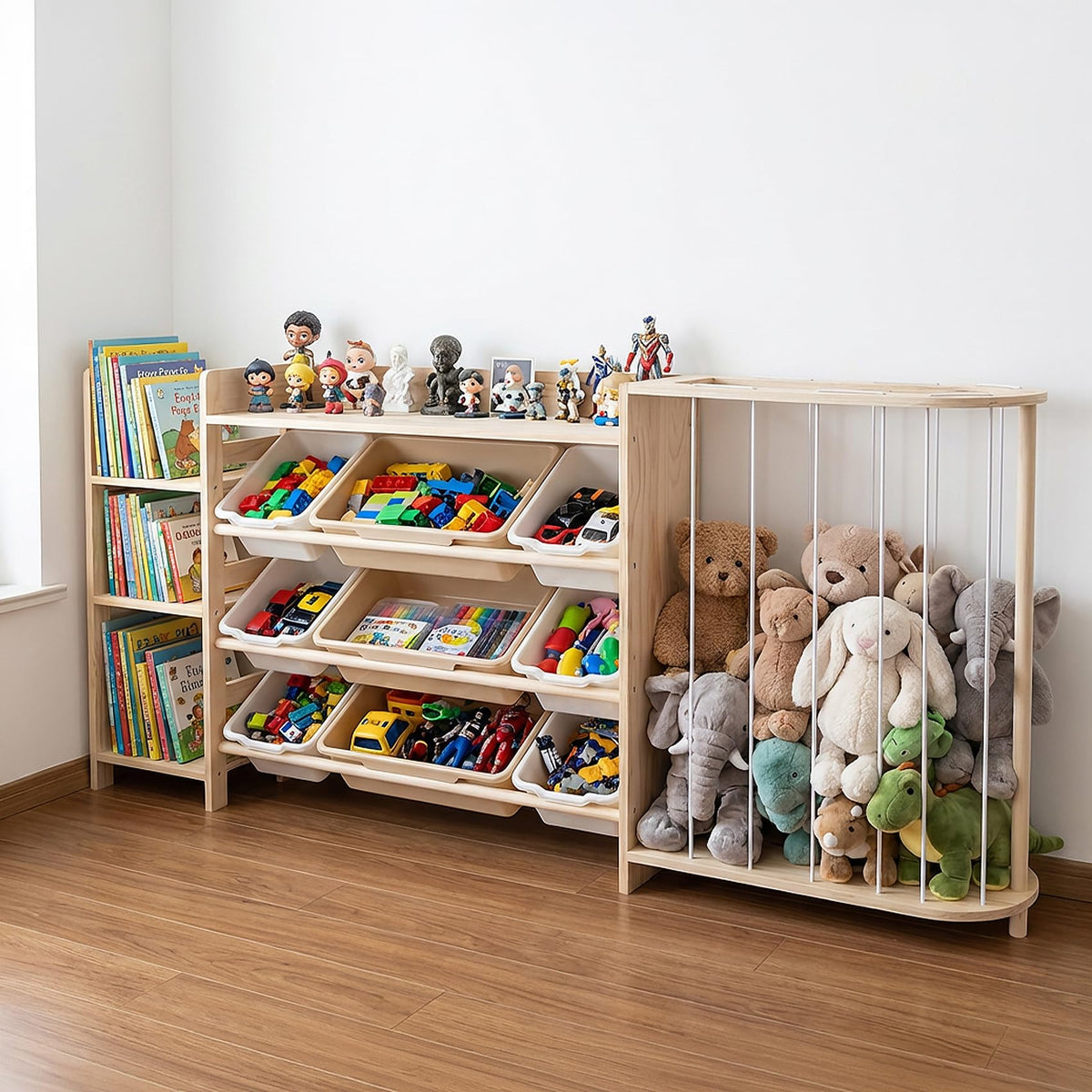 Amdermi Kids Toy Storage Organizer with Bookcase | Home Organization - Image 1