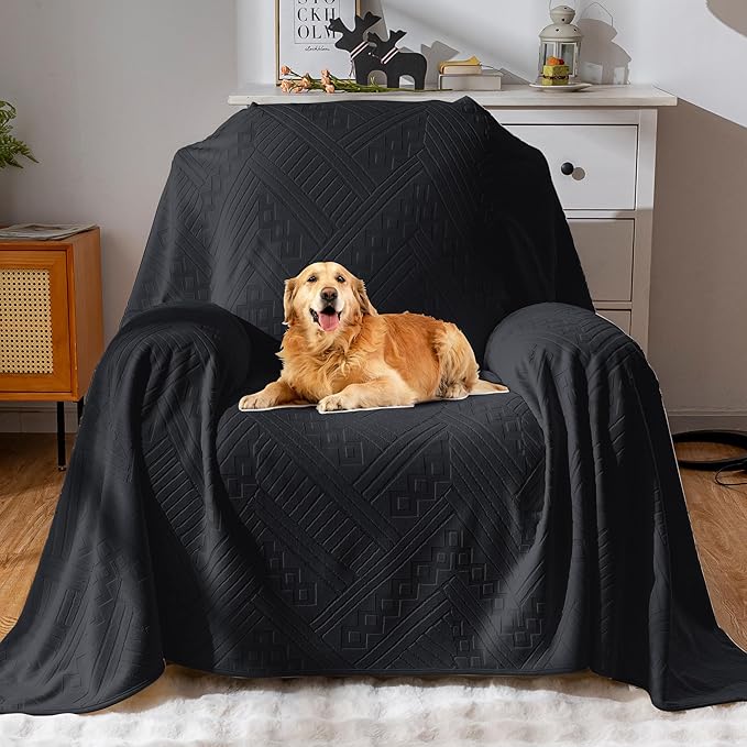 Waterproof Recliner Chair Covers, Anti-Slip Reclining Chair Covers, Pet-Friendly, Washable, Durable and Breathable Couch Covers – Reversible Design for Sofa Protection(71x71in/Black)