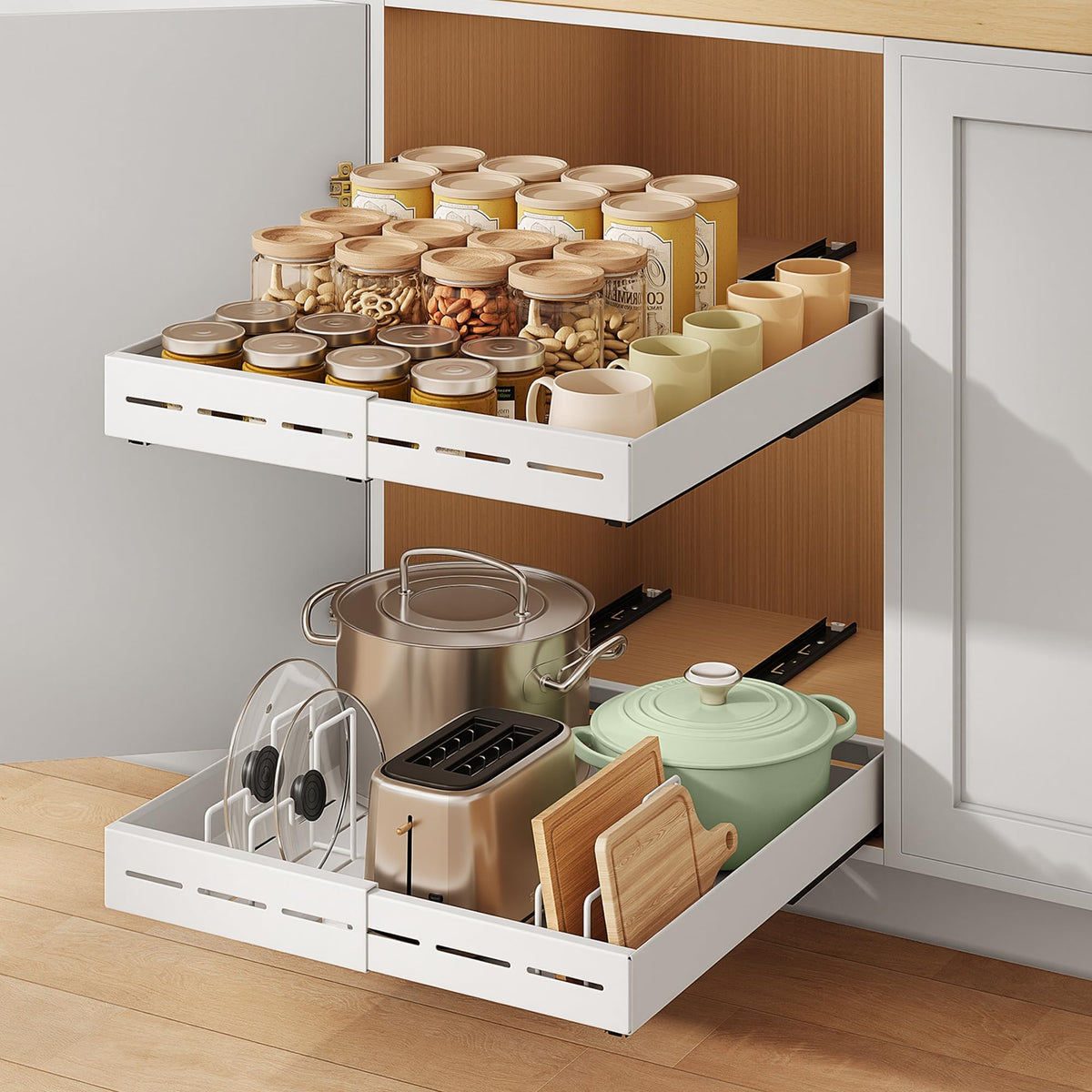 SONGMICS 2 Pack Expandable Pull Out Cabinet Organizer - Image 1
