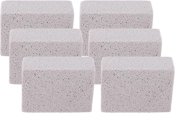AUNMAS 6PCS Pool Pumice Stones, PVC Blocks for Hard Water Scale Calcium Deposits, with Long Lasting Performance, for Kitchen Sink Toilet Bowl Bathtub Shower Tile (M)