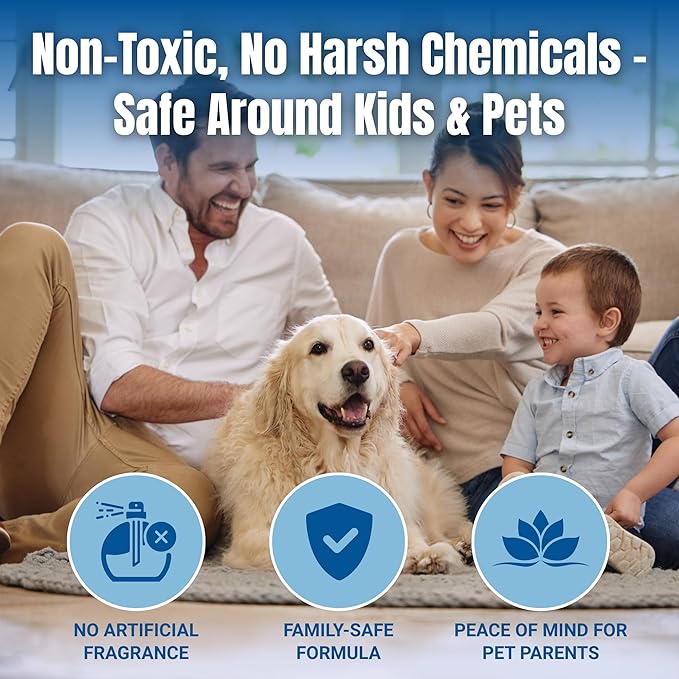 Bioclean Pet Carpet Cleaner & Deodorizer – Eliminates Pet Urine Smell, Stain & Odor Remover, No Residue, Made in USA – 16oz