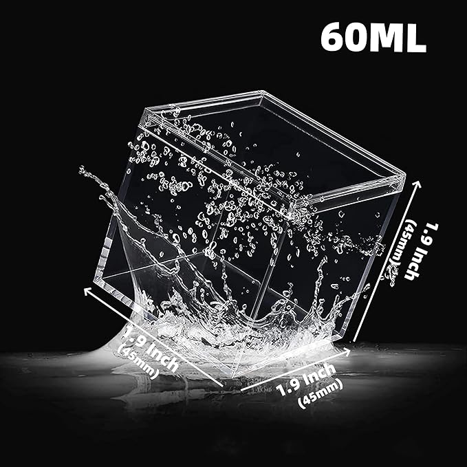 KissYou Small Acrylic Box Clear Box with Lid Plastic Display Boxes Square Cube Jewelry Storage Contanier Party Favor Christmas Candy Boxes
