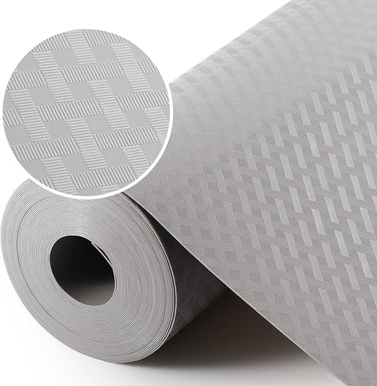 Light Gray Shelf Liners for Kitchen Cabinets Refrigerator Liners Waterproof & Oil-Proof Kitchen Cupboard Liner Drawer Mats EVA Material Non Adhesive Fridge Liner for Shelves 11.8 x 59 Inches
