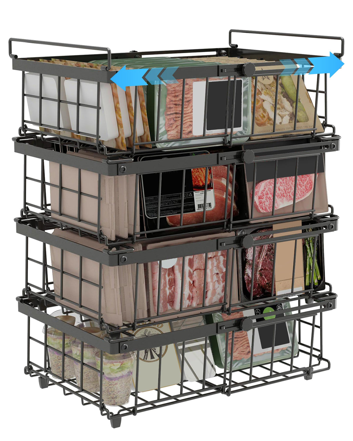 UMDONX 4-Pack Expandable Stackable Large Freezer Storage Boxes - Image 1