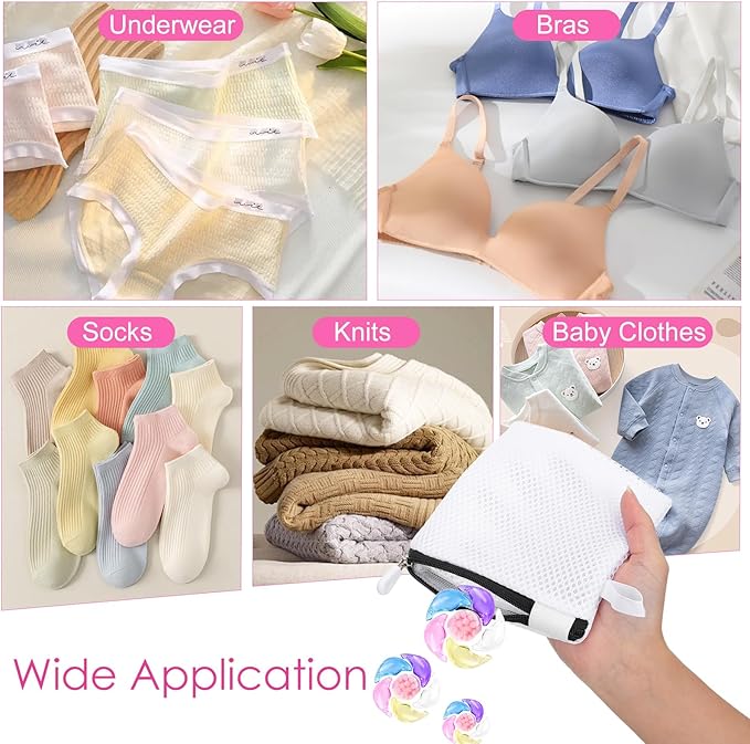 4 Pcs Small Laundry Mesh Bags Mini Washing Machine Underwear Washing Bag Lingerie Bags for Delicates Mini Mesh Net Foldable for Underwear Panties Bra Small Accessories