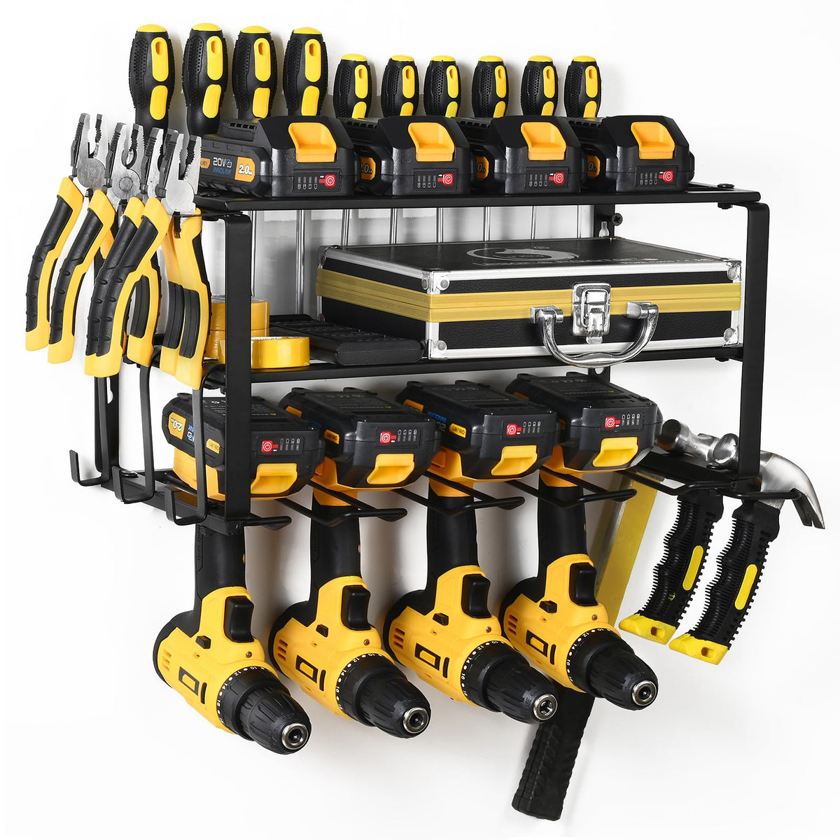 Wall Mount Power Tool Organizer, 3 Layers Garage Wall - Image 1