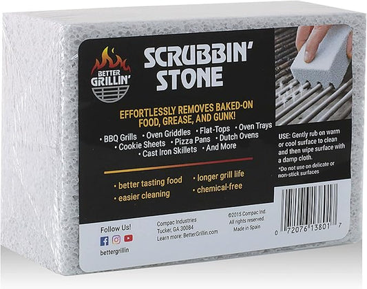 Better Grillin Scrubbin Stone Grill Cleaning Brick Block | Griddle Stone | Grill Stone Cleaning Block | Barbecue Grill Cleaner for BBQ, Griddle, & Racks