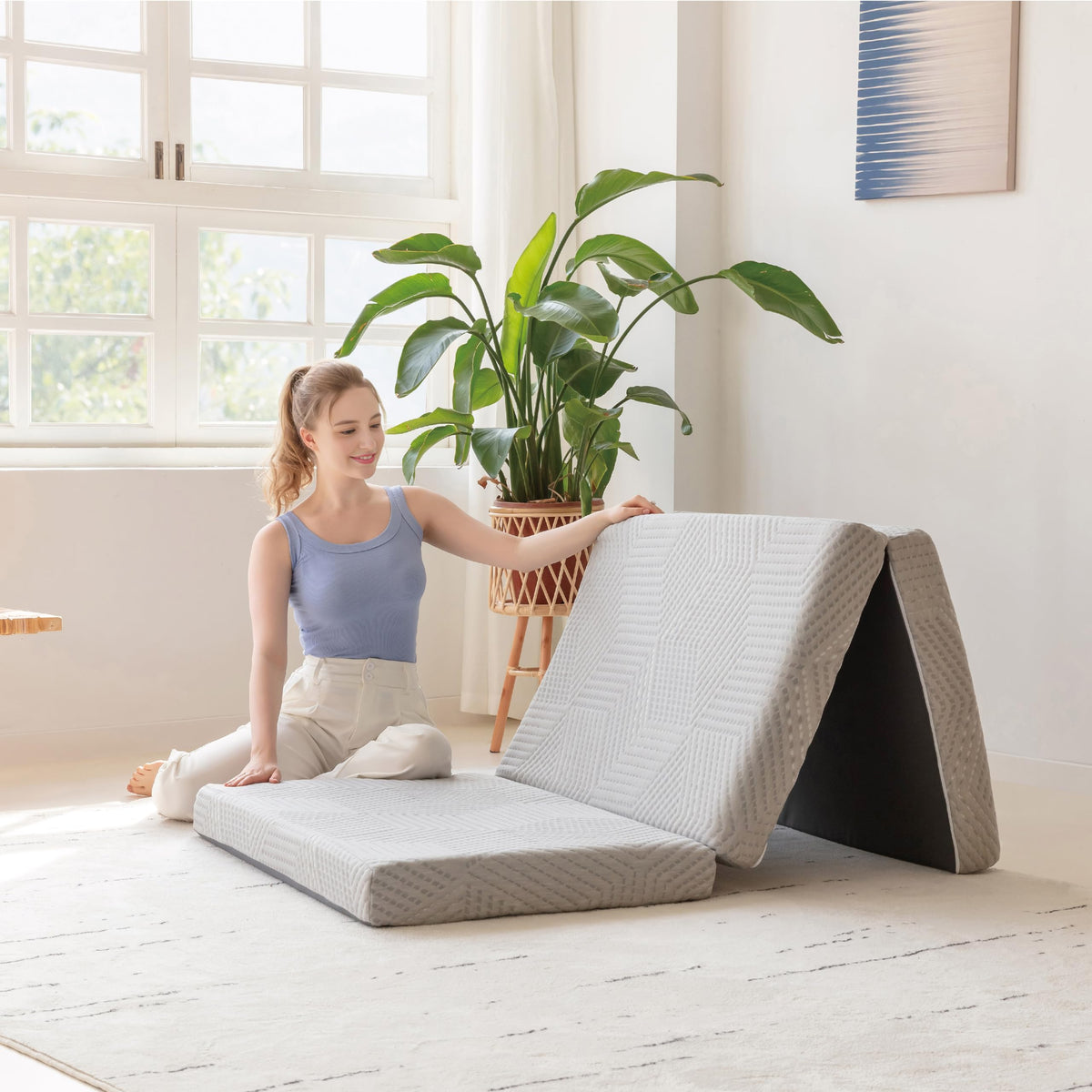 MLILY Single Trifold Mattress, 4 Inch Foldable Gel M | All Products - Image 1