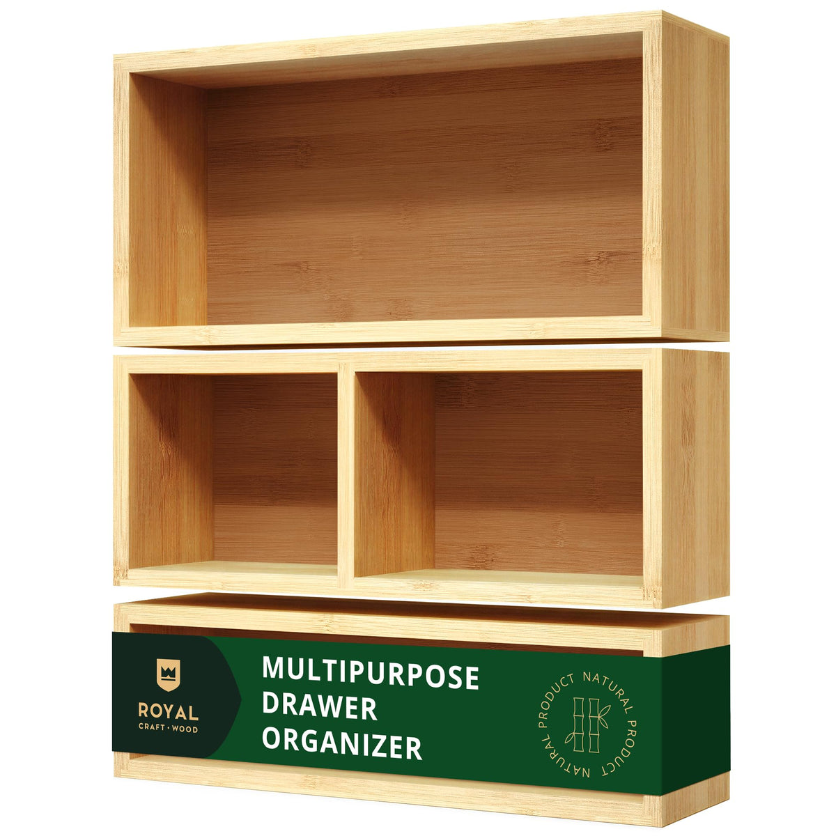 ROYAL CRAFT WOOD Luxury Bamboo Drawer Organizer Stor | All Products - Image 1