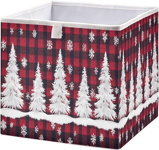 Bolaz Christmas Tree Snow Closet Organizers Storage Cubes Storage Bins Shelf Baskets Containers for Home Room Office,Square
