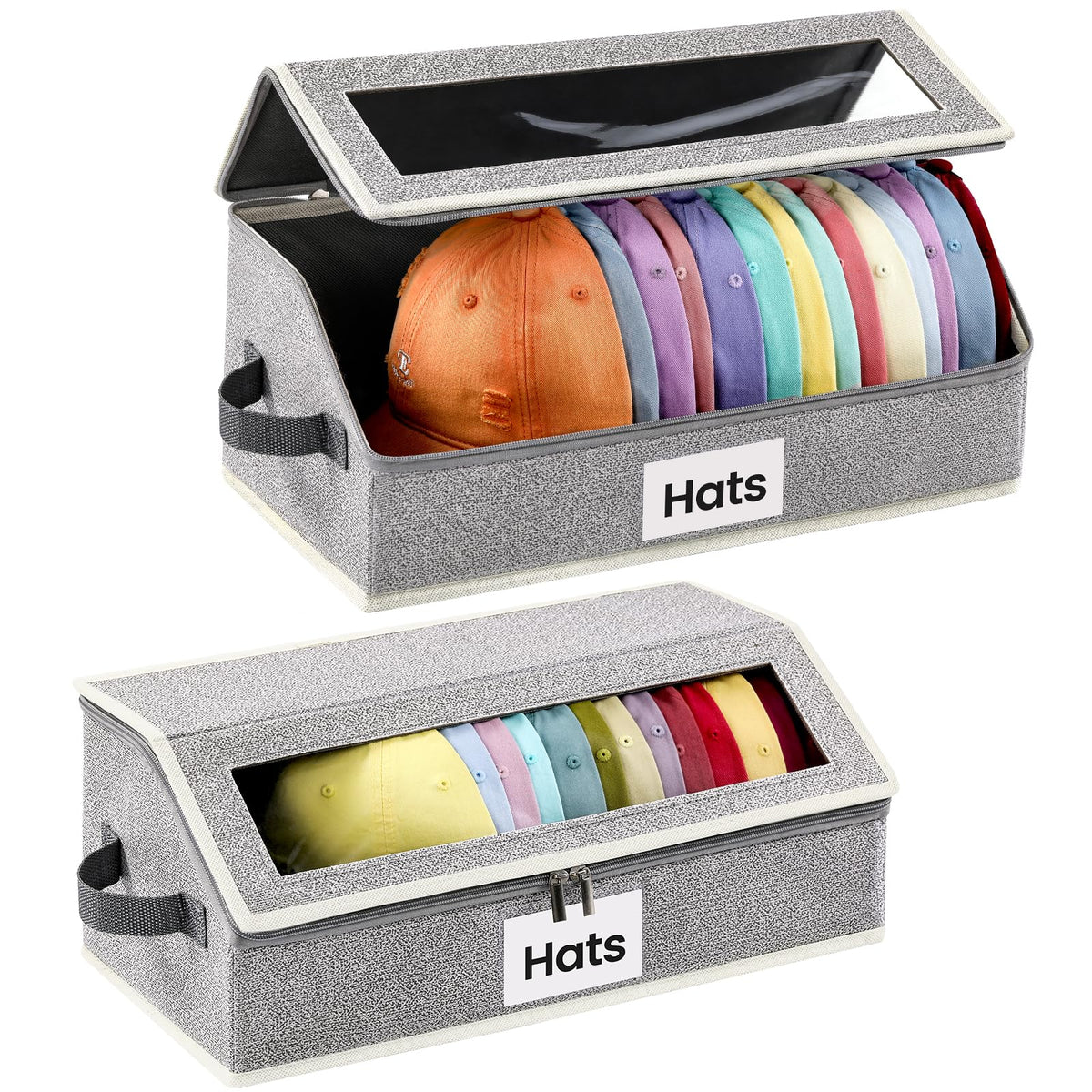 Hat Organizer for Baseball Caps, 2-Pack Stackable Hat - Image 1