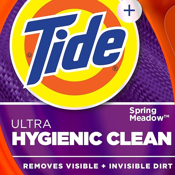 Tide Ultra Hygienic Clean Liquid Laundry Detergent, Spring Meadow Scent, 84 fl oz, 59 Loads, Removes visible and invisible dirt, Laundry Detergent Liquid