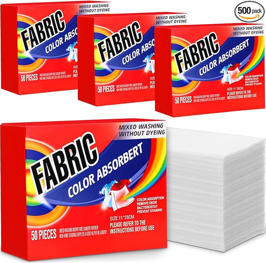 200 Pcs Color Absorber Laundry Sheets Color Dye Guard Sheets for Laundry Prevent Runs or Bleeds Fragrance Free Trapping for Home Apartment