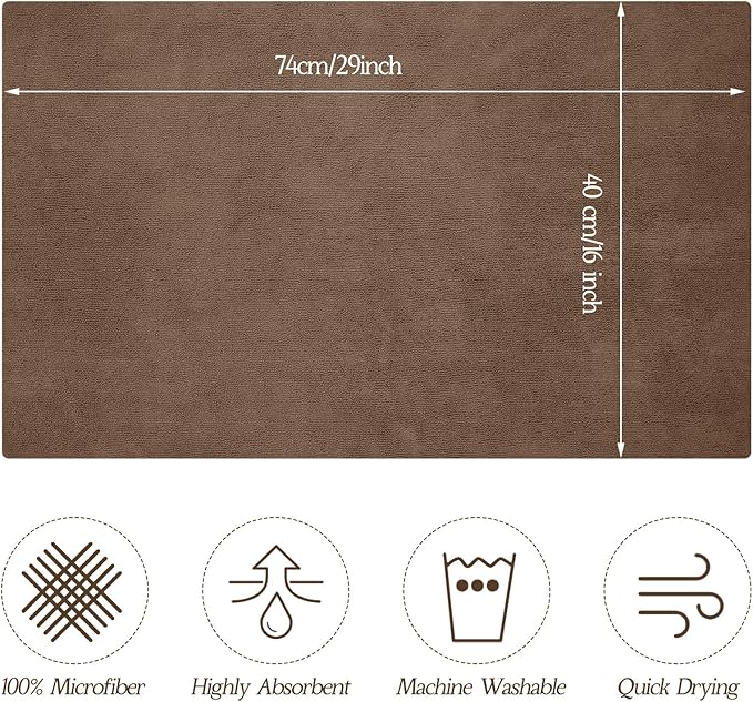 Shimeyao 40 Pack Bleach Proof Towels Microfiber Absorbent Resistant Hair Hand Towels Bulk Quick Dry 16 x 29 Inches for Barber Gym Bath Spa Shaving (Brown)