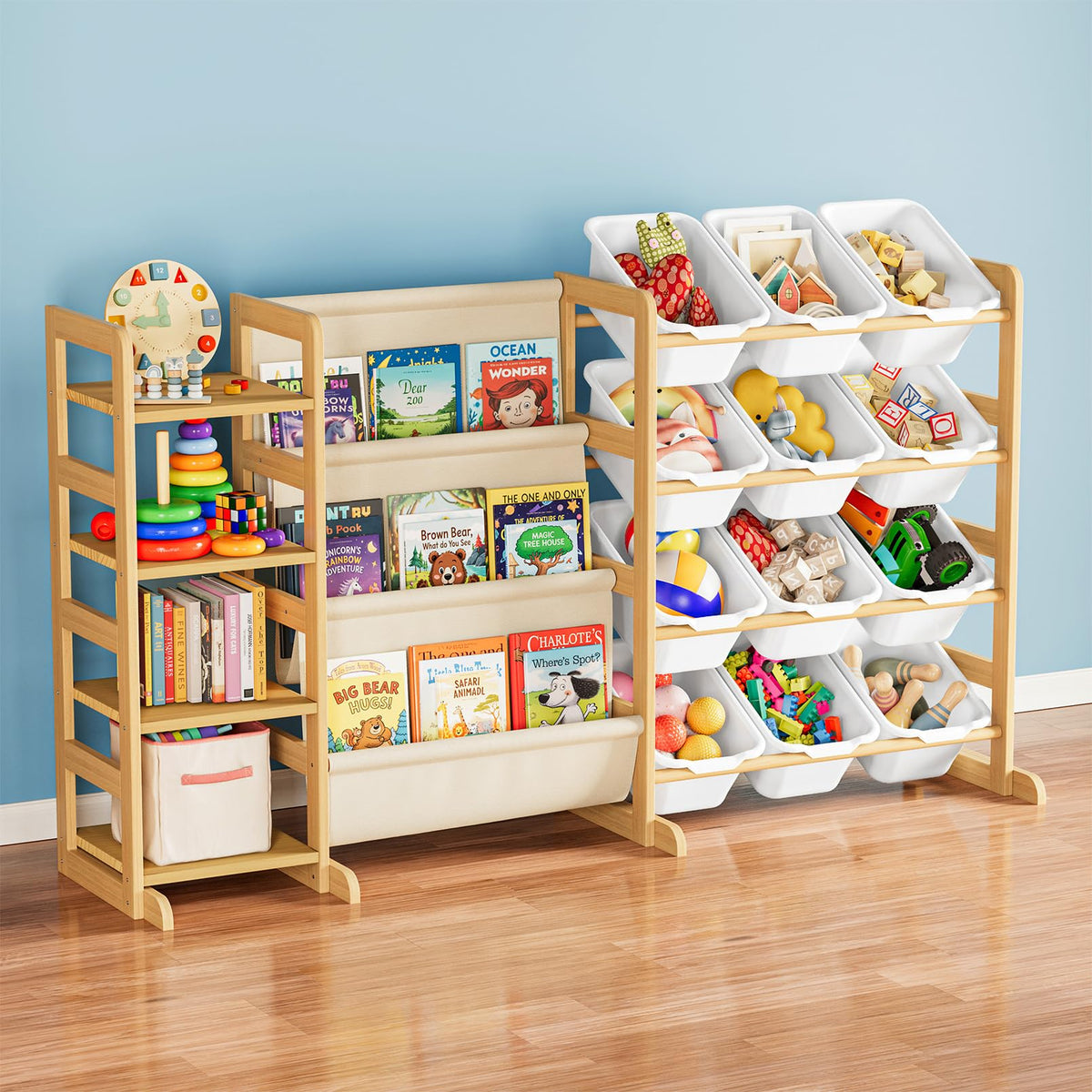 SpaceAid 3-in-1 Toy Storage Organizer with 4 Shelves - Image 1