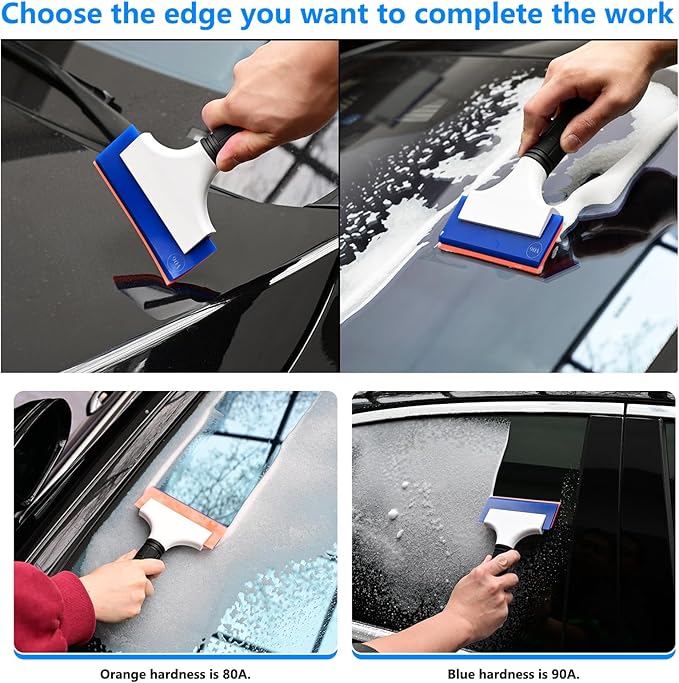 EHDIS Flexible 8-Inch Silicone Squeegee Window Tint Tool Auto Water Blade, Shower Squeegee for Car Windshield, Glass, Tiles, Smooth Surfaces