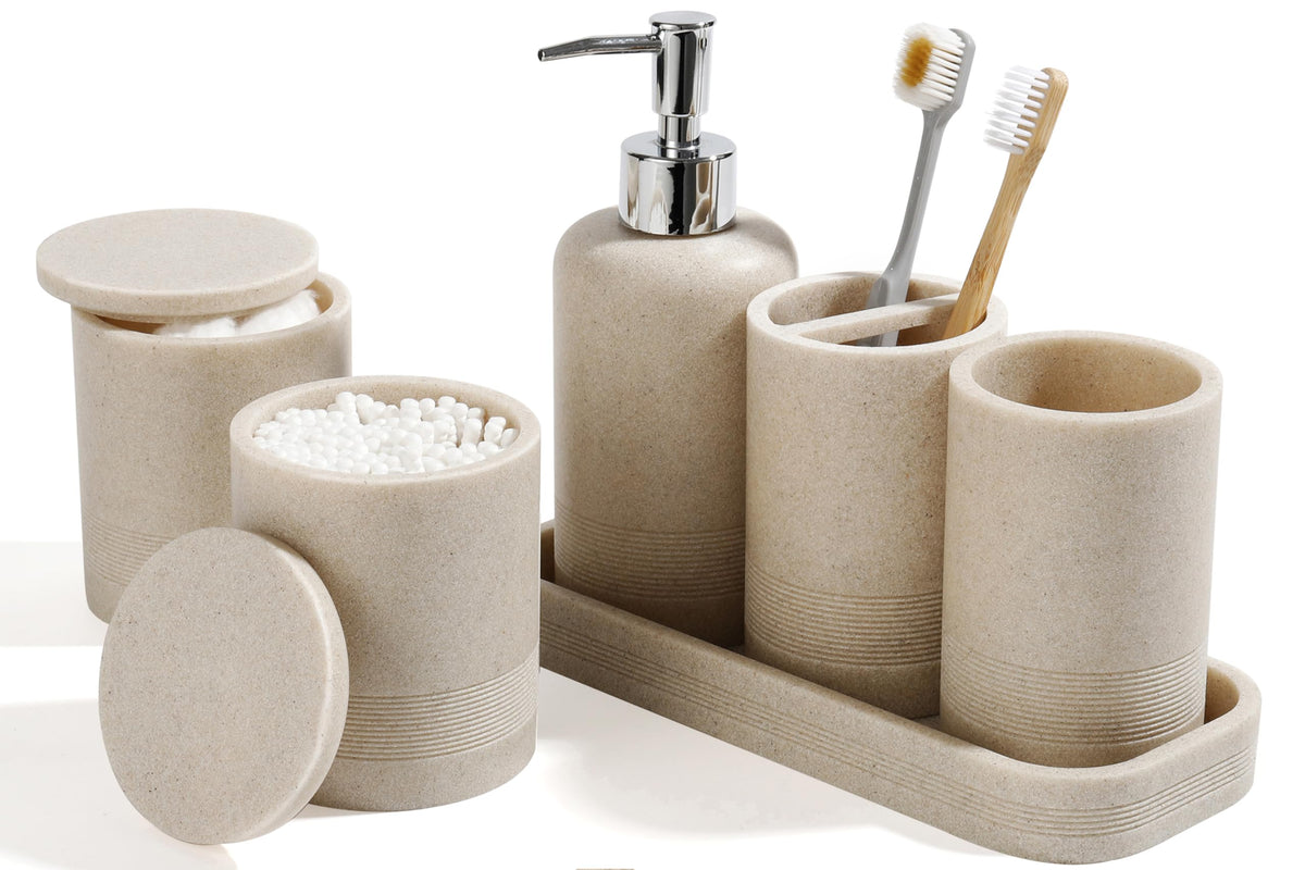 Bathroom Accessories Set, 6-Piece Bathroom Accessory Set - Image 1