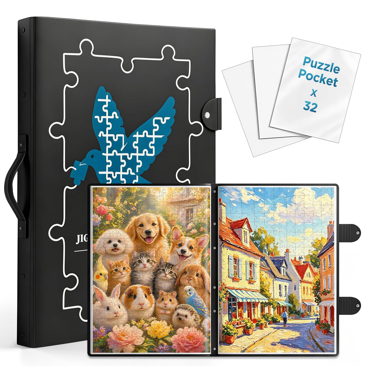 32 Pockets 28.9" *21.1" Puzzle Storage Book for 1000 Piece - Image 1