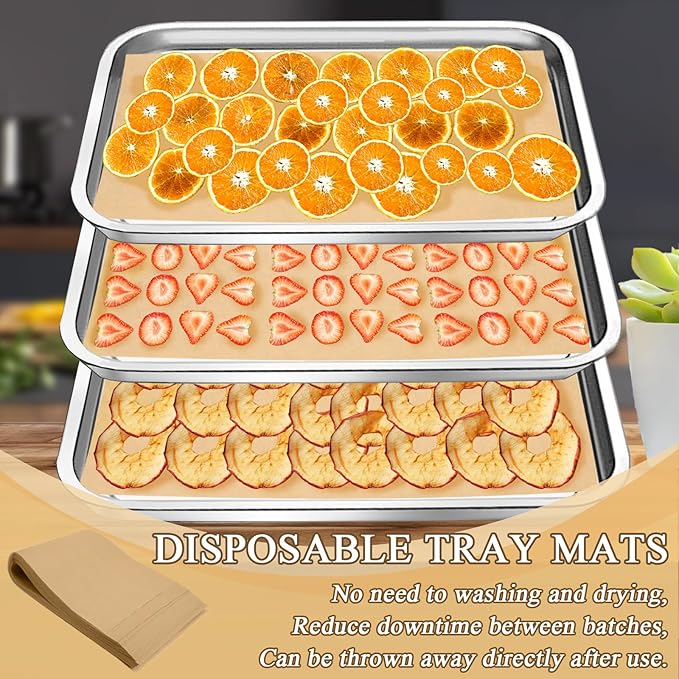 200 PCS Freeze Dryer Tray Mats for Harvest Right Freeze Dryer Trays, Non-Stick Baking Mats One-Off Parchment Paper Compatible with Harvest Right Freeze Dryer Trays (Small - 13.3" x 7")