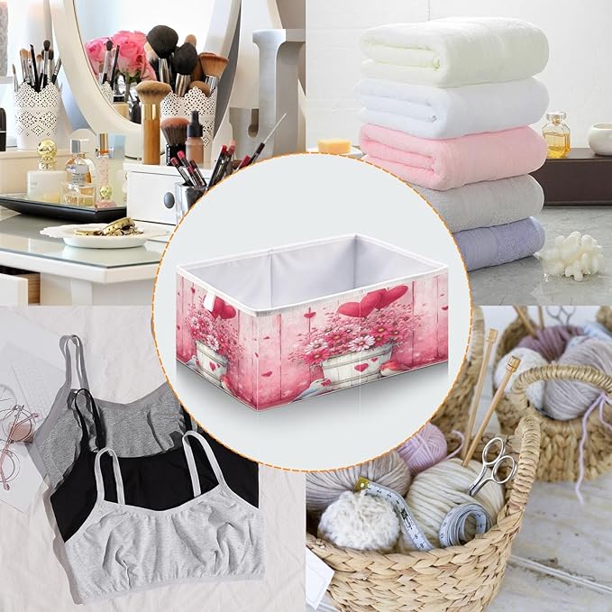 Bolaz Birds Flowers Balloons Closet Organizers Storage Cubes Storage Bins Shelf Baskets Containers for Home Room Office,Rectangle