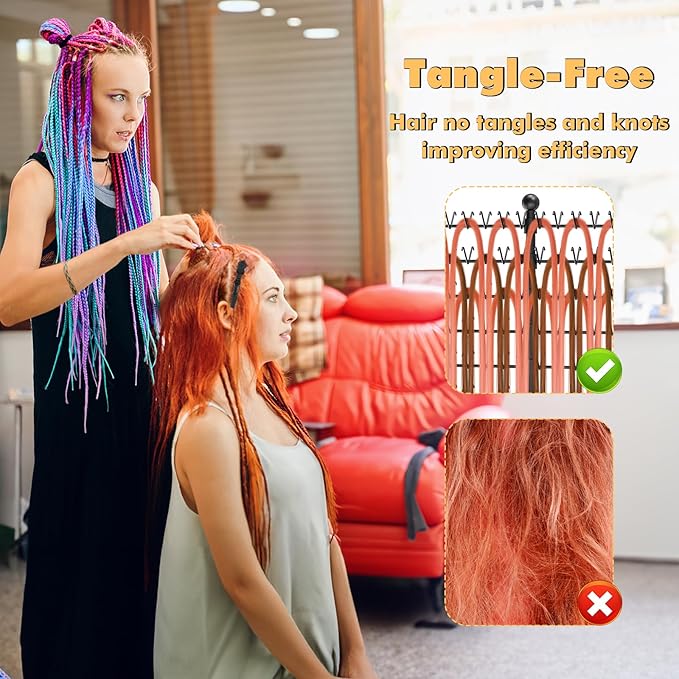 Portable Braiding Hair Rack With Wheels & Storage Drawers,168 Pegs Hair Extension Holder Hanger for Braiding Hair Separator Stand Display,Hair rack with stylist hair braiding tools(black)