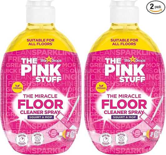 Stardrops The Pink Stuff The Miracle Floor Cleaner Spray – Squirt & Mop Formula for Sparkling Clean Floors – Fast Drying,Streak-Free Finish,Fresh Fragrance,25.3 fl oz,(Pack of 2)