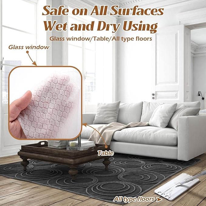 Hoolerry 300 Count Dry Sweeping Cloths Compatible with Swiffer Sweeper, Disposable Dry Mop Refills, Dusting Cloths Duster Refills Mop Pads for Hardwood Tile Vinyl Floor, 11.81 x 8.66 Inch