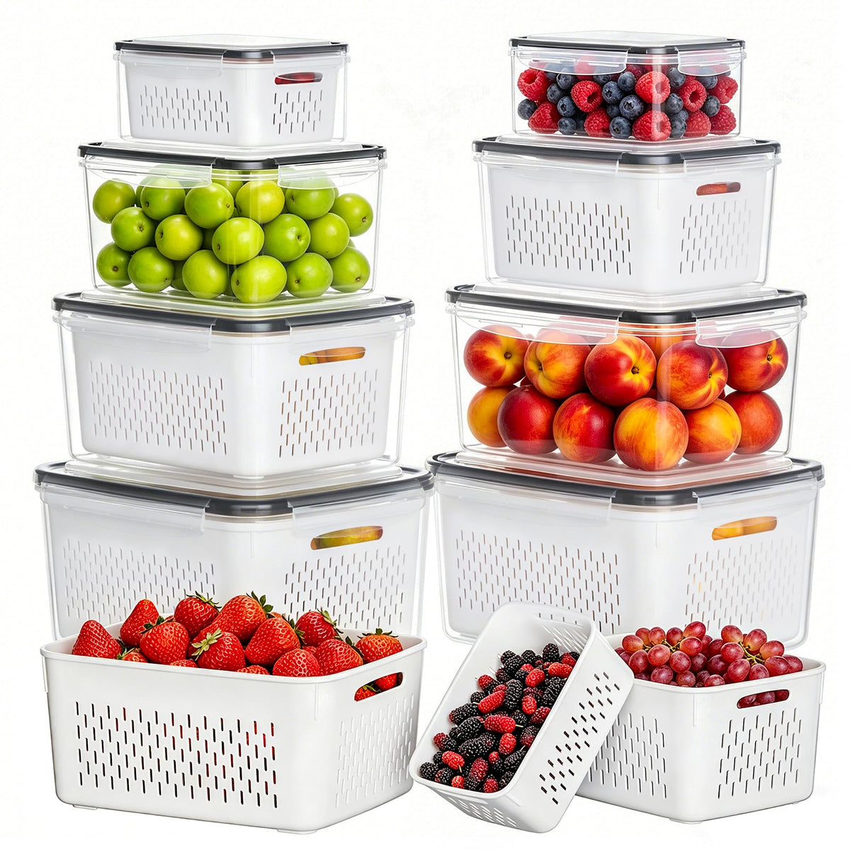 HOMETALL 8 Pack Fruit Storage Containers for Fridge, | All Products - Image 1