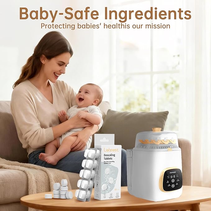 30 Count Descaling Tablets – Compatible with Momcozy, Baby Brezza, Papablic & All Brands. Fits Bottle Washers, Warmers, Sterilizers & Formula Makers to Remove Milk Stains & Limescale