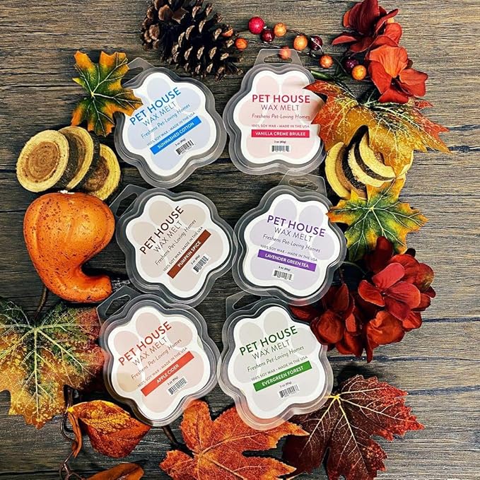One Fur All Pet House Spring and Summer Wax Melts for Pet Odor, Natural, Plant Based Soy Wax Melts, Long Lasting Fragrance for Fresh Smelling Homes, Cucumber Mint