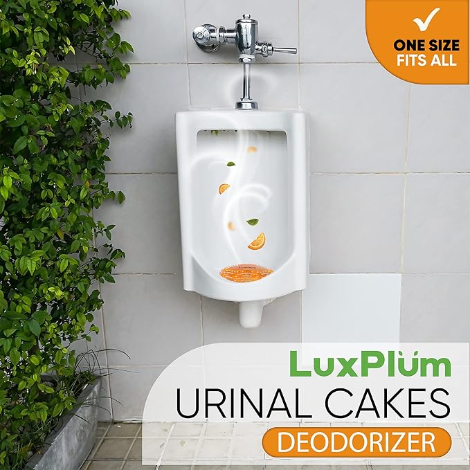 Urinal Screens Deodorizer 10 Pack Long-Lasting Orange Scent, Splash Control Urinal Mats Odor Eliminator for Wet & Dry Urinals Bathroom Freshener, Toilet Deodorizer, Urinal Cakes