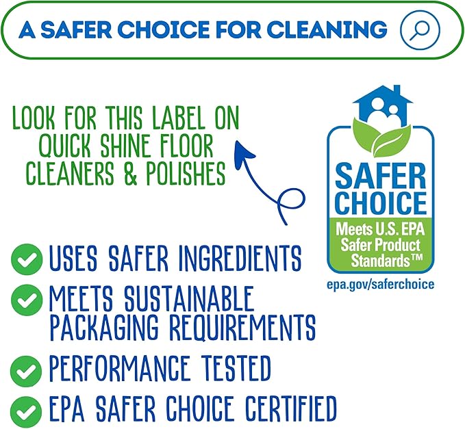 Quick Shine Multi Surface Floor Cleaner Daily Care 24oz, 6Pk | Ready to Use, Dirt Dissolving, Streak Free, No Rinse | Use on Hardwood, Laminate, Luxury Vinyl Plank LVT, Tile & Stone | Safer Choice