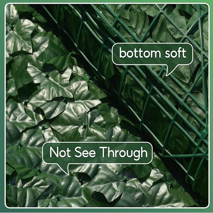 Artificial Ivy Privacy Fence Screen, 160x40 inch Artificial Hedge Grass Wall，Faux Ivy Fence Privacy Screen, Decoration for Patio, Balcony, Garden, Backyard Indoor Outdoor Decor
