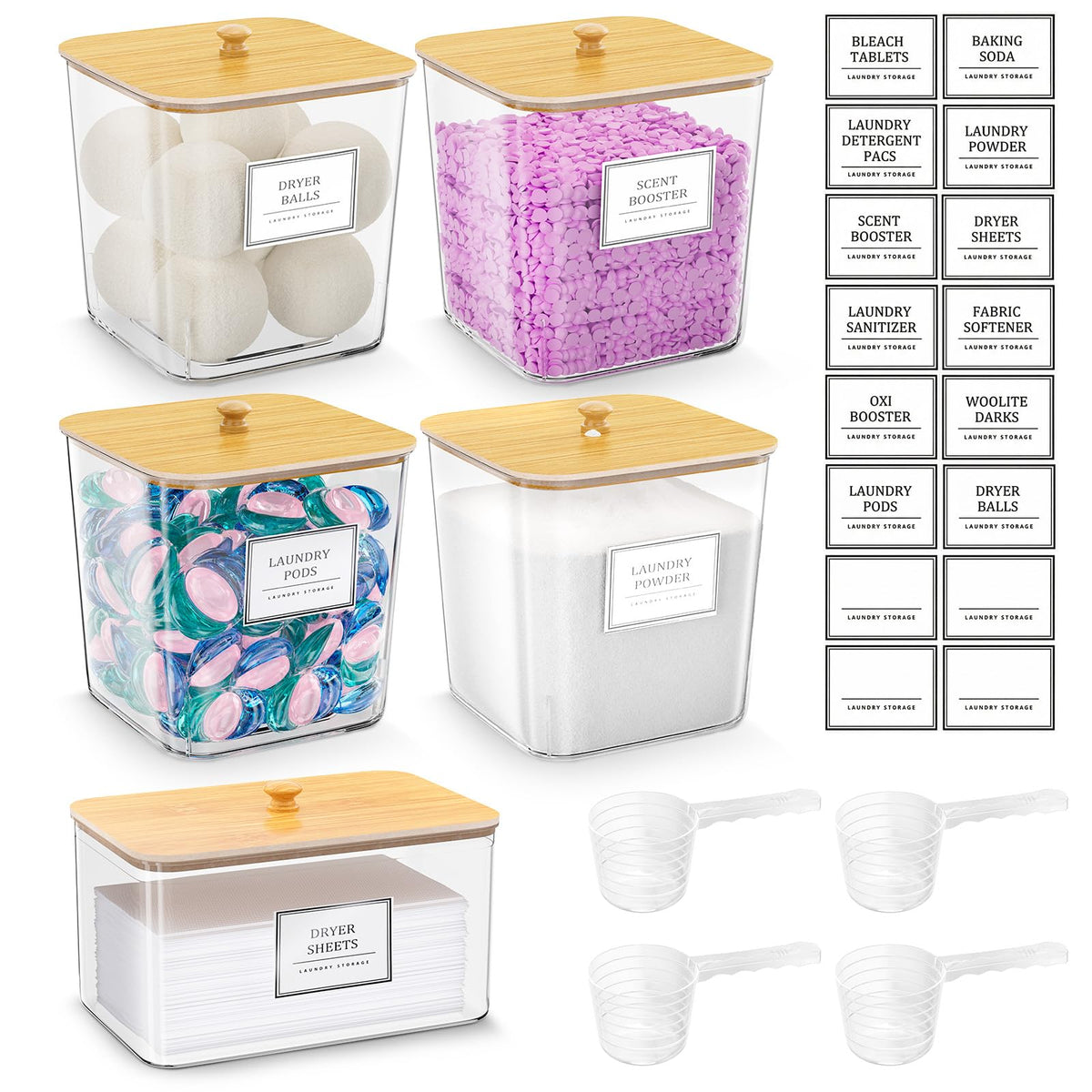 HomePekite Laundry Pods Storage Container, Clear Acrylic - Image 1