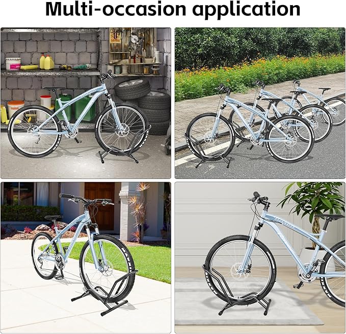 Bike Floor Stand Indoor Bike Stand for Garage/Home,Adjustable Bicycle Parking Stand Fit for 16"-29" Wheel Mini/Mountain/Road Bikes Heavy Duty Metal