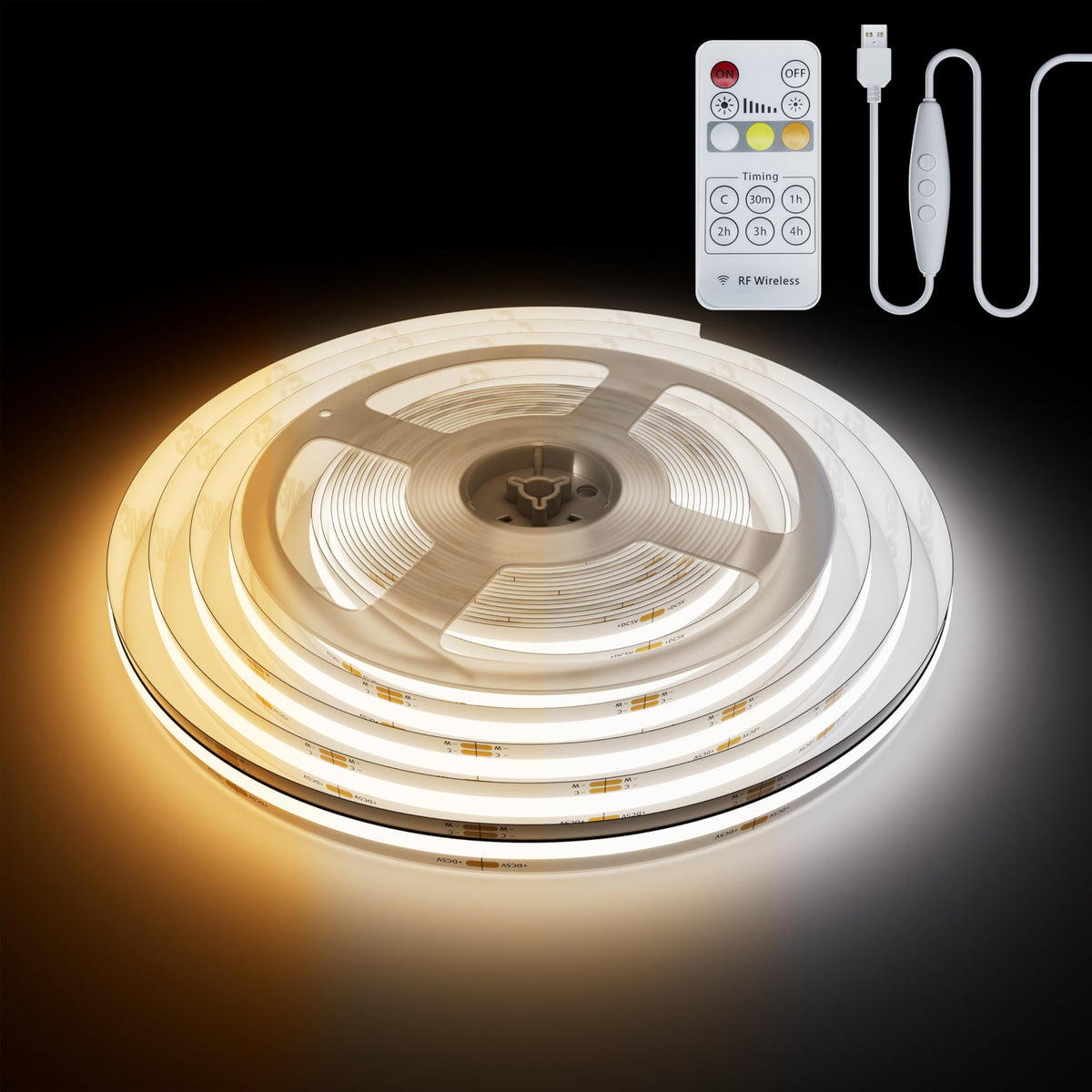 PAUTIX 5V USB CCT Tunable COB LED Strip Lights 6.56ft/2m,1280LEDs - Image 1