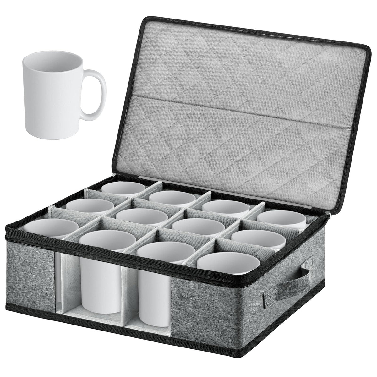Boczif Coffee Mug Storage Box with Dividers, China Storage - Image 1