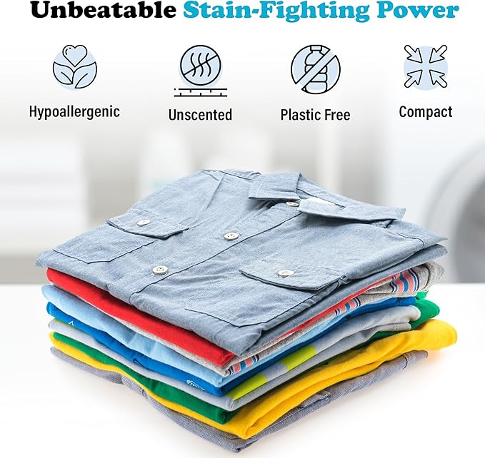 4 Pack Stain Stick - Stain Remover Bar for Clothes by Smart Sheep - Powerful Laundry Stain Remover - Formulated w/Natural Ingredients - Perfect for Food Drink Pet Grass & Blood Stains