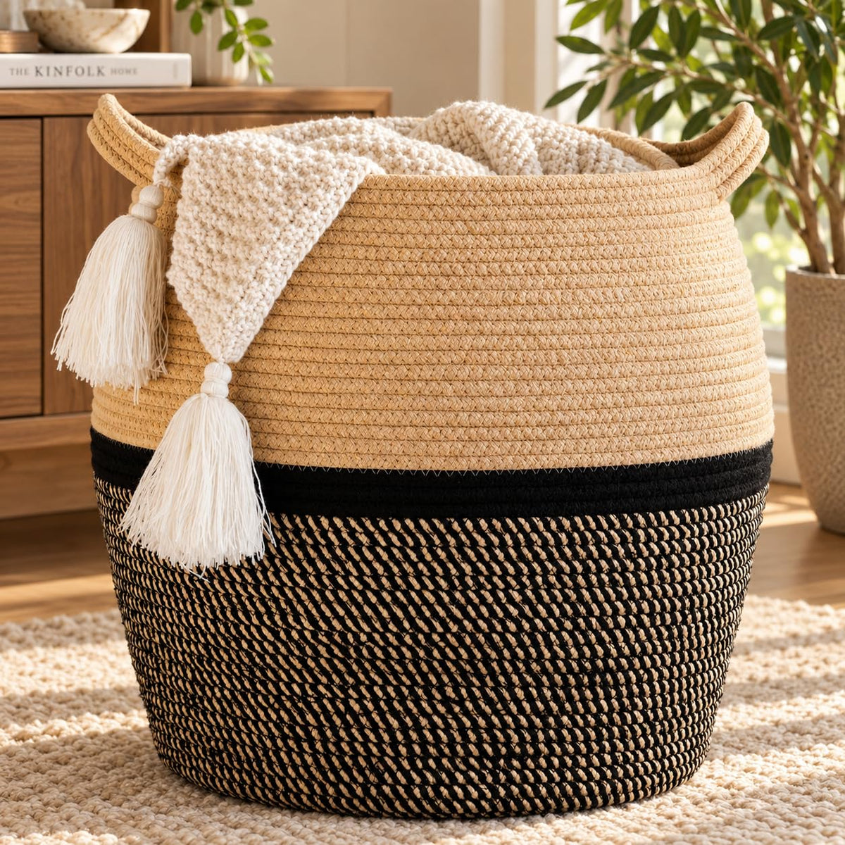 KAKAMAY Woven Baskets for Storage(17"x17"),Large Cot | All Products - Image 1