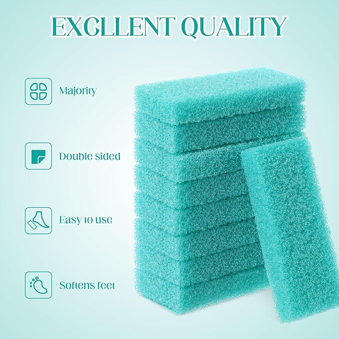 Batiyeer 300 Pcs Pumice Stone Bulk for Feet Scrubber Dead Skin Disposable Foot Pumice Foot Shower Scrubber for Heel Cuticle Callus Remover Bath Spa (Sky Blue)